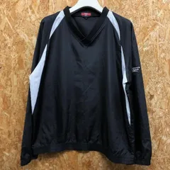 【中古】[印象BC] ZOID mizuno ゾイド ミズノ メンズ M ブラック×ホワイト ポリ100% 薄手 スポーツシャツ プルオーバー Vネック 袖にロゴ刺繍 長袖 ラグランのサムネイル