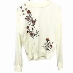 古着 リリーブラウン Lily Brown ニット セーター 長袖 薄手 花柄 透け感 アクリル×ナイロン F アイボリー 生成り×赤×緑×茶×紫 レディース