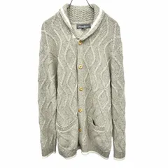 【中古】[印象AB] Eddie Bauer エディーバウアー ケーブルニット / カーディガン メンズ L ナチュラルベージュ アクリル×毛×ナイロン 丸襟 長袖 ボタン留めのサムネイル