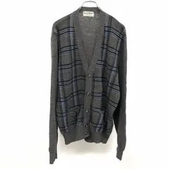 【中古】[印象B] Munsingwear Grand Slam マンシングウェア グランドスラム ニット / カーディガン メンズ 3 メランジグレー×ネイビー系×ブラック グレー ウール100% ボタン留め チェック 長袖のサムネイル