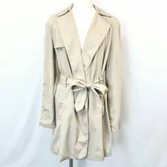 【中古】[印象AB] ZARA BASIC ザラ ベーシック レディース 女性 L ダークベージュ ポリ100% 若干薄手 トレンチコート ストライプ柄の裏地付き ラグラン 長袖のサムネイル