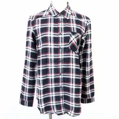 【新品】イング INGNI シャツ チェック 起毛 長袖 胸ポケット付き 綿100% M ネイビー×レッド×ホワイト 紺×赤×白 レディース 女性