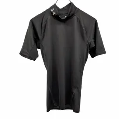 古着 アンダーアーマー コンプレッションウェア Tシャツ ストレッチ モックネック 半袖 ラグラン ポリエステル×ポリウレタン S 黒 メンズ