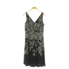 ローレンラルフローレン LAUREN RALPH LAUREN 花柄 ワンピース ロング ノースリーブ フレア Vネック 2 ブラック /MY ■OS ■GY14