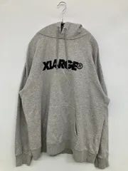 XLARGE エクストララージ パーカー L グレー コットン 前面プリント ブランドロゴ プルオーバー 長袖