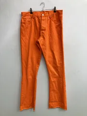 mnml デニムパンツ 32 オレンジ フルレングス 無地 スタンダード フレア・ブーツカット レギュラー リジッド・ワンウォッシュ