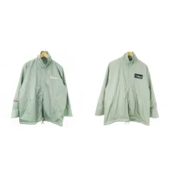ベア Bear リバーシブル ナイロンジャケット ジップアップ スタンドカラー ロゴ F 緑 グリーン /AO5 ■GY44
