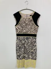 BCBGMAXAZRIA ワンピース 0 ベージュ その他総柄 袖なし タイト