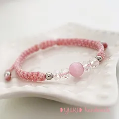 アンクレット or ブレスレット 【キャッツアイ+ガラスビーズ】