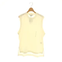 マメクロゴウチ  Mame Kurogouchi ×ユニクロ UNIQLO エアリズムコットンオーバーサイズTシャツ カットソー ノースリーブ S オフホワイト /ES ■OS