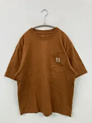 Carhartt カーハート Tシャツ/カットソー S ブラウン 無地 ワンポイント ブランドロゴ ミドル丈 半袖 クルーネック(丸首)