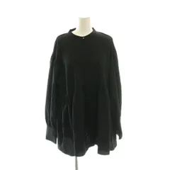 グリーンレーベルリラクシング ユナイテッドアローズ green label relaxing バンドカラー シャツ ブラウス 黒 ブラック 長袖 ギャザー切り替え /AG ■OS