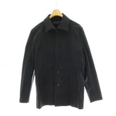 エムケーミッシェルクランオム MK MICHEL KLEIN HOMME ステンカラーコート 46 黒 ブラック ストライプ柄 長袖 ショート丈 アウター /PP ■GY60のサムネイル