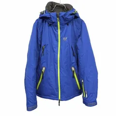 【中古】[印象AB] Abercrombie＆Fitch 中綿入り ジャケット パーカー スリムフィット 長袖 フード脱着可 ハイネック ダブルジップ ポリ100% S 青 メンズ