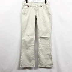 【中古】[印象AB] tommy jeans トミージーンズ パンツ レディース M ライトグレーベージュ系 綿×ポリウレタン ブーツカット フレア 少しストレッチ ロングのサムネイル