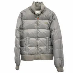 【中古】[印象AB] TOMMY GIRL トミーガール ダウンジャケット レディース M グレー (ロゴのラメ糸：ゴールド) ナイロン100%(ダウン60%+フェザー40%) フルジップ ポケットがベルクロ留め 内ポケット×１ ハイネックのサムネイル