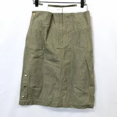 【中古】[印象B] Jean-Charles de Castelbajac カステルバジャック スカート レディース 9 グリーンカーキ 緑系 綿100% Aライン 裏地無し ジップフライ 無地のサムネイル