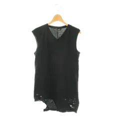 ディーゼル DIESEL ノースリーブカットソー Tシャツ ダメージ加工 紺 ネイビー /SS ■OS ■GY59