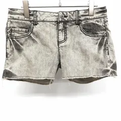 【中古】[印象B] TOMMY GIRL トミーガール デニムショーツ / ショートパンツ レディース M ベージュ系 ベージュ×黒 綿100% 裾カットオフ 紙パッチ ジップフライ USED加工のサムネイル