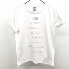 古着 THE NORTH FACE ザ・ノースフェイス L レディース Tシャツ ストレッチ 半袖 綿×ポリエステル×マキシフレッシュ×ポリウレタン 杢ホワイト