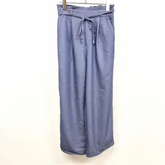 【新品】テチチ Te chichi デニムライク ストレート ワイドパンツ 薄手 ウエストにゴムと紐 ポリなど フリー 杢ネイビー レディース