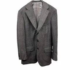 古着 TOMORROWLAND PILGRIM テーラードジャケット チェック ウール×カシミヤ(裏地：キュプラ) 48 ヘザーグレー 杢グレー×赤茶系 メンズ