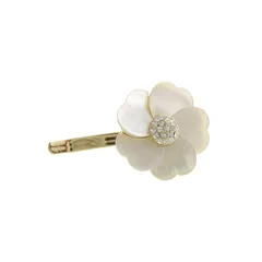 【新品】 ヴァンテーヌ VINGTAINE シェルフラワーヘアゴム ヘアカフ ポニーフック 花 オフィス ヘアアクセ ヘアアクセサリー h-973-caff 1