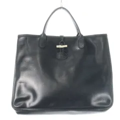ロンシャン LONGCHAMP ロゾ トートバッグ レザー 革 ロゴ型押し トグルボタン 紺 ネイビー /CK12 ■GY18のサムネイル