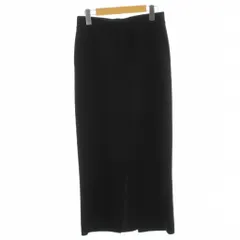 スローブ イエナ SLOBE IENA  ウォッシャブルミラノリブタイトスカート ウール混 40 黒 ブラック ロング丈 パッチポケット スリット /AG ■OS ■SH