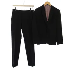 ポールスミス PAUL SMITH PAUL SMITH LONDON シングルスーツ セットアップ 上下 テーラードジャケット スラックスパンツ ジップフライ ストライプ柄 ウール S 黒 /BM