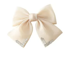 【新品】 ヘアクリップ リボン 大きめ バレッタ クリップ 髪留め バレッタ おしゃれ しっかりとまる 大人 ヘアアクセサリー クリップ 可愛い 髪飾り ヘアリボン 軽い 強力 日常 通勤 オフィス 卒業式 入学式 二次会 結婚式 パーティー デート フォ 0