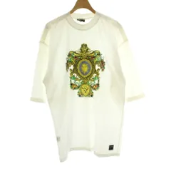 ヴェルサーチジーンズ VERSACE JEANS COUTURE Tシャツ M 白 ホワイト 太陽モチーフ ボタニカル柄 半袖 トップス カットソー /PP ■GY18のサムネイル