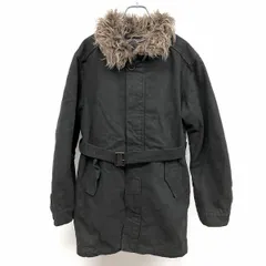 【中古】[印象B] SIMPLICITE PLUS シンプリシテェプリュス パデッドコート レディース 38 ダークグリーン系 綿100% ボタン×ジップ留め 無地 内ポケット無し チンストラップ付き 中綿 ファー襟 長袖のサムネイル