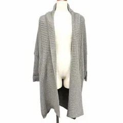 古着 アズールバイマウジー AZUL by moussy ニットガウン ガウンコート 無地 長袖 ポケットあり 綿×ポリ L ヘザーグレー レディース