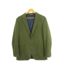 タケオキクチ TAKEO KIKUCHI ジャケット 上着 2 緑 グリーン 無地 ノッチドラペル 長袖 /AH24 ■ECC001