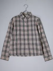 BURBERRY LONDONバーバリー ロンドン 定番ノバチェック ホースマーク刺繍 比翼デザインコットンシャツ【S】【LSHA78455】