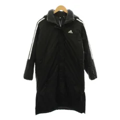 アディダス adidas ジュニア ベンチコート ロング アウター 160cm 黒 ブラック フード付き GD9122 /YM ■NI