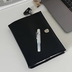 新品未使用 韓国バインダーカバー ブックカバー ブラック 9 【完売品】 韓国 バインダー カバー 貯金 リフィル レザー ブラック