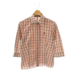 バーバリーブルーレーベル BURBERRY BLUE LABEL チェック 七分袖 シャツ 38 ピンク /HK ■OS