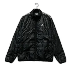 中古 メンズ アディダスゴルフ adidas GOLF フルジップアウター M 黒 中綿 刺しゅうロゴ スリーストライプス