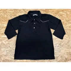 【中古】[印象BC] semantic design セマンティックデザイン メンズ Mサイズ ブラック×ラメゴールド ポロシャツ 一部ラメ ウエスタン風 半端袖 カットソーのサムネイル
