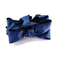 【新品】 [クレインズコレクション] リボン バンスクリップ 日本製 デイリーで使える 大きめ 大人 ヘアクリップ 挟むだけ カジュアル フォーマル アレンジ 装飾 選べる13カラー GB284 (ネイビー)