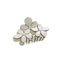 【新品】 ヴァンテーヌ VINGTAINE ミニ トリプル フラワー バンスクリップ ヘアクリップ レディース オフィス エナメル調 ヘアアクセサリー トリプル ハーフアップ お花 アイボリー H7280-IV- 1