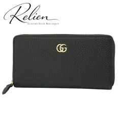 ✨Sランク・箱.保存袋.ショップカード付き✨　GUCCI 長財布　マーモント　ダブルG ジップアラウンド　GG ブラック　黒色