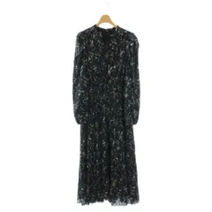 セルフォード CELFORD プリーツデザインプリントワンピース 38 チャコール マルチカラー /ES ■OS