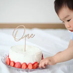送料無料​【1歳誕生日】木製ケーキトッパー 