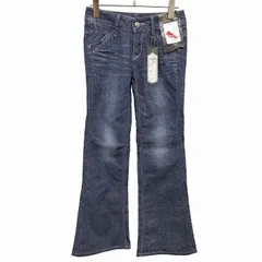 【新品】[印象N] ブラッパーズ BRAPPERS ROYAL デニム フレアパンツ 古着加工 ローライズ 綿×ポリ 3S 2XS XXS (26-4) 3号 ブルー 青 レディース