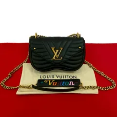 未使用保管品 袋付 LOUIS VUITTON ルイヴィトン ニューウェーブ チェーンバッグ PM レザー ショルダーバッグ ポシェット ブラック 205-6