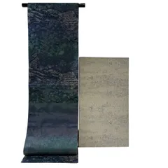 【美品】 袋帯 逸品 佐波理 落款 佐波理綴 友箱付き 西明寺定 古都巡礼 箔 青緑 お太鼓柄 正絹 【中古】のサムネイル