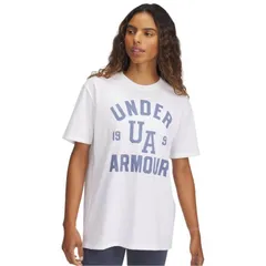 アンダーアーマー レディース トップス Tシャツ Under Armour Heavyweight Collegiate Oversized TShirt White ホワイト